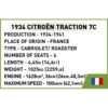 Cobi 2264 Citroen Traction avant 7C fiche technique